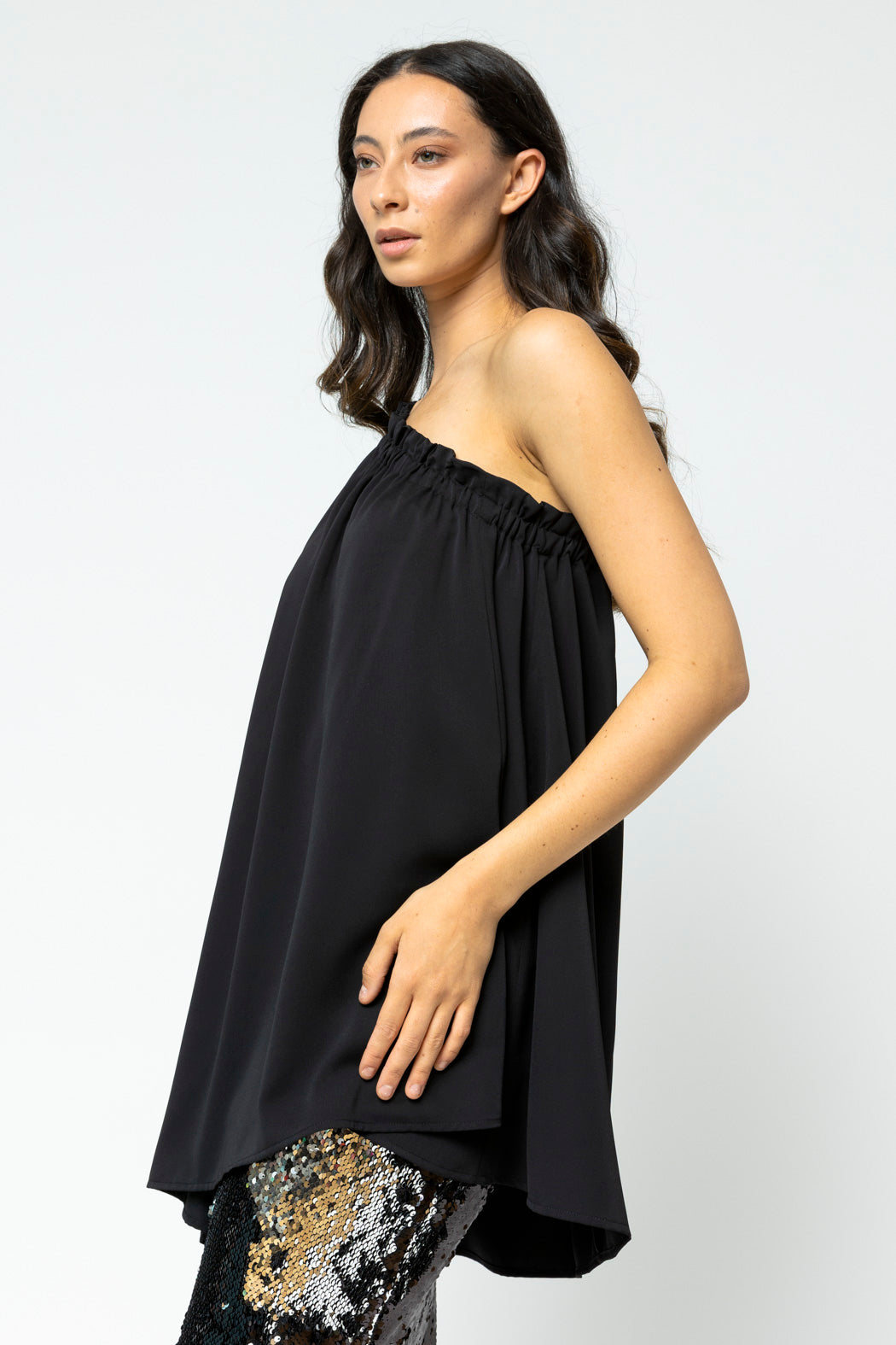 Black One Shoulder Top - Sale