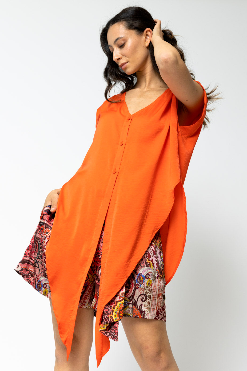 Orange Sleeveless Zhoush Tie Top - Final Sale