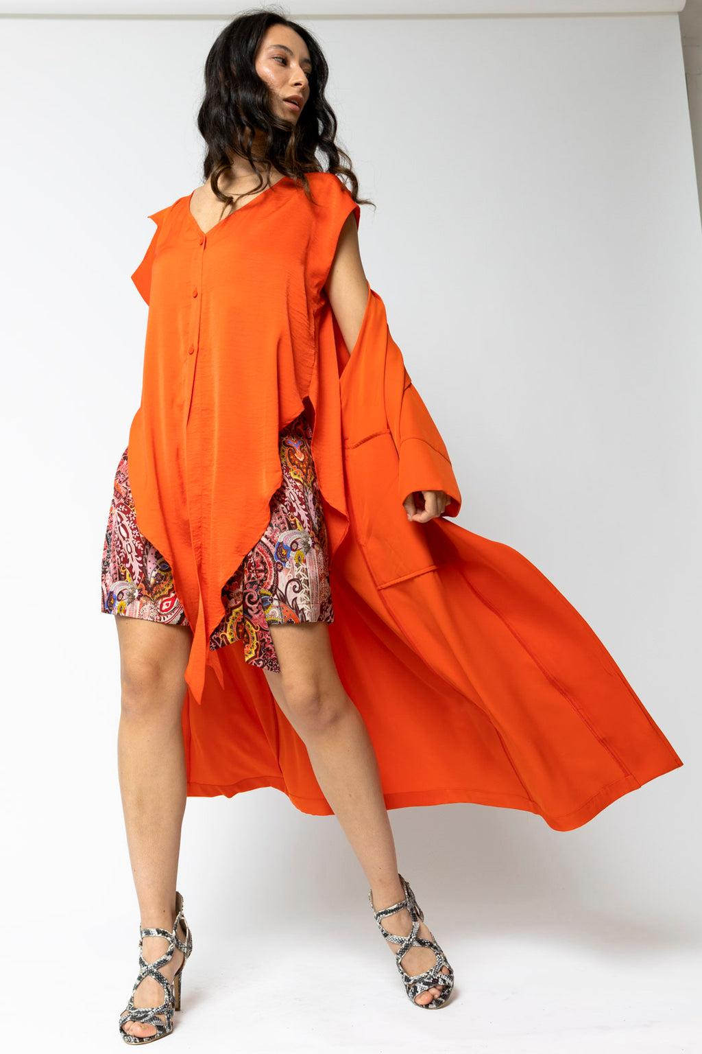 Orange Sleeveless Zhoush Tie Top - Final Sale