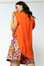 Orange Sleeveless Zhoush Tie Top - Final Sale