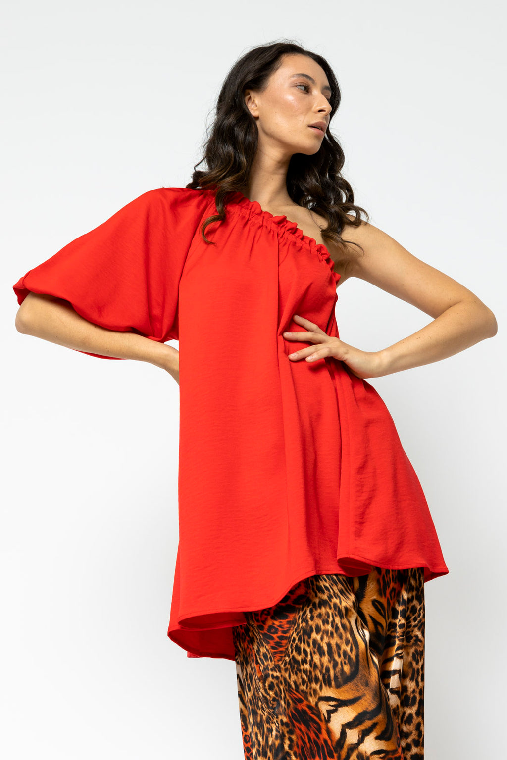 Red One Shoulder Top - Sale