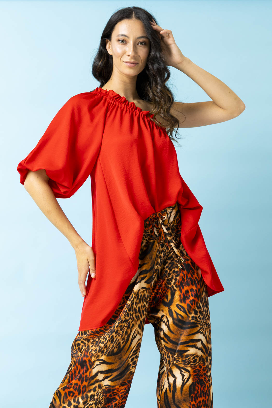 Red One Shoulder Top - Sale