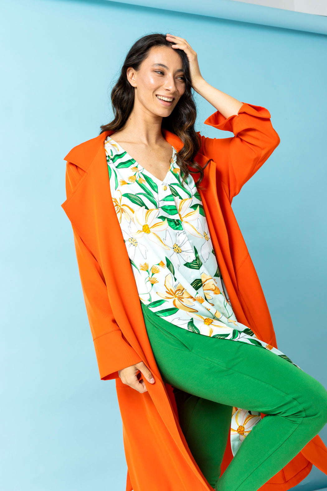 Mint Floral Sleeveless Tie Top - Sale