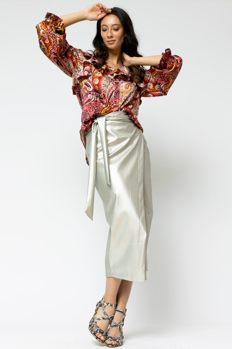 Paisley Silky Ruffle Shirt - FINAL SALE