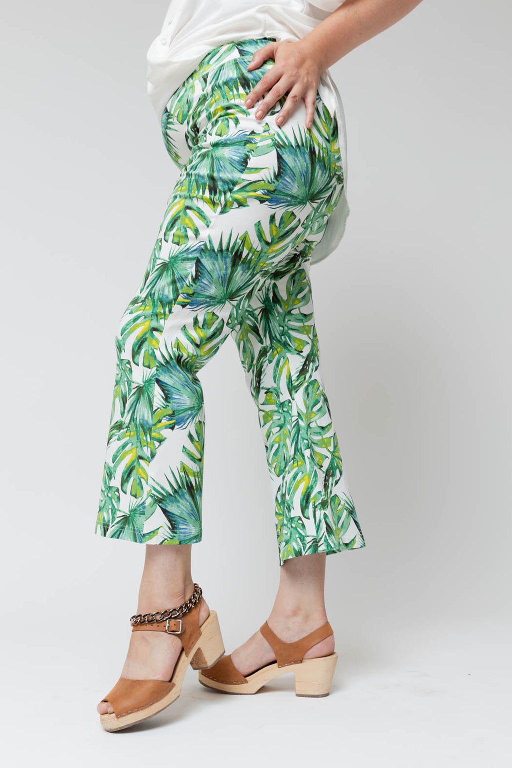 Green Palm Easy Days Stretch Pants - Final Sale