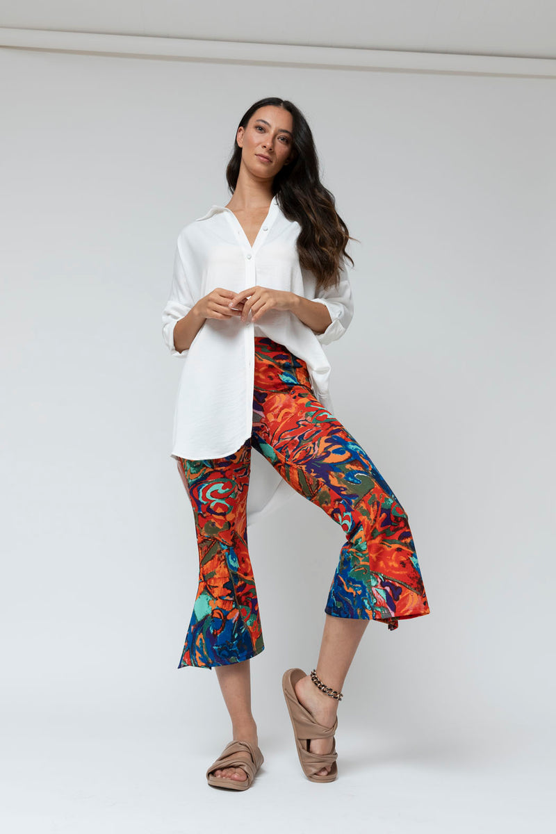 Rio Superior Jersey Crop Flare Pant - Final Sale