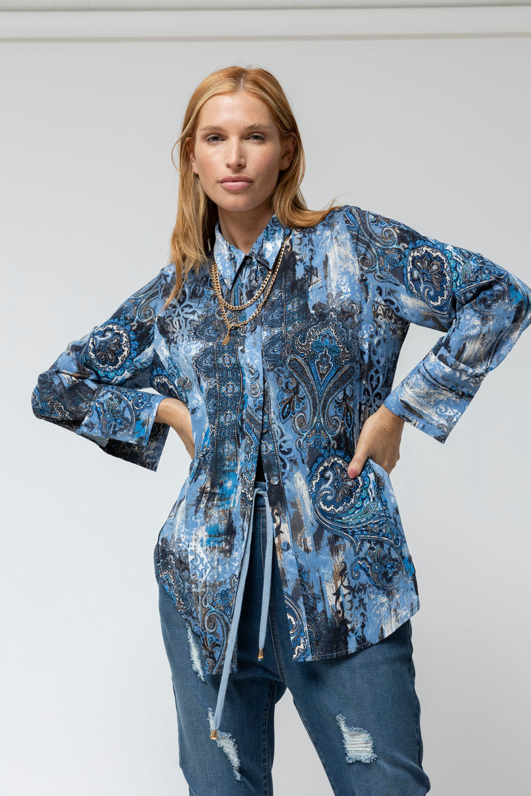 Blue Charlie Print Shirt