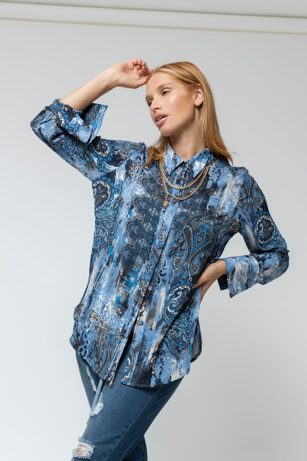 Blue Charlie Print Shirt