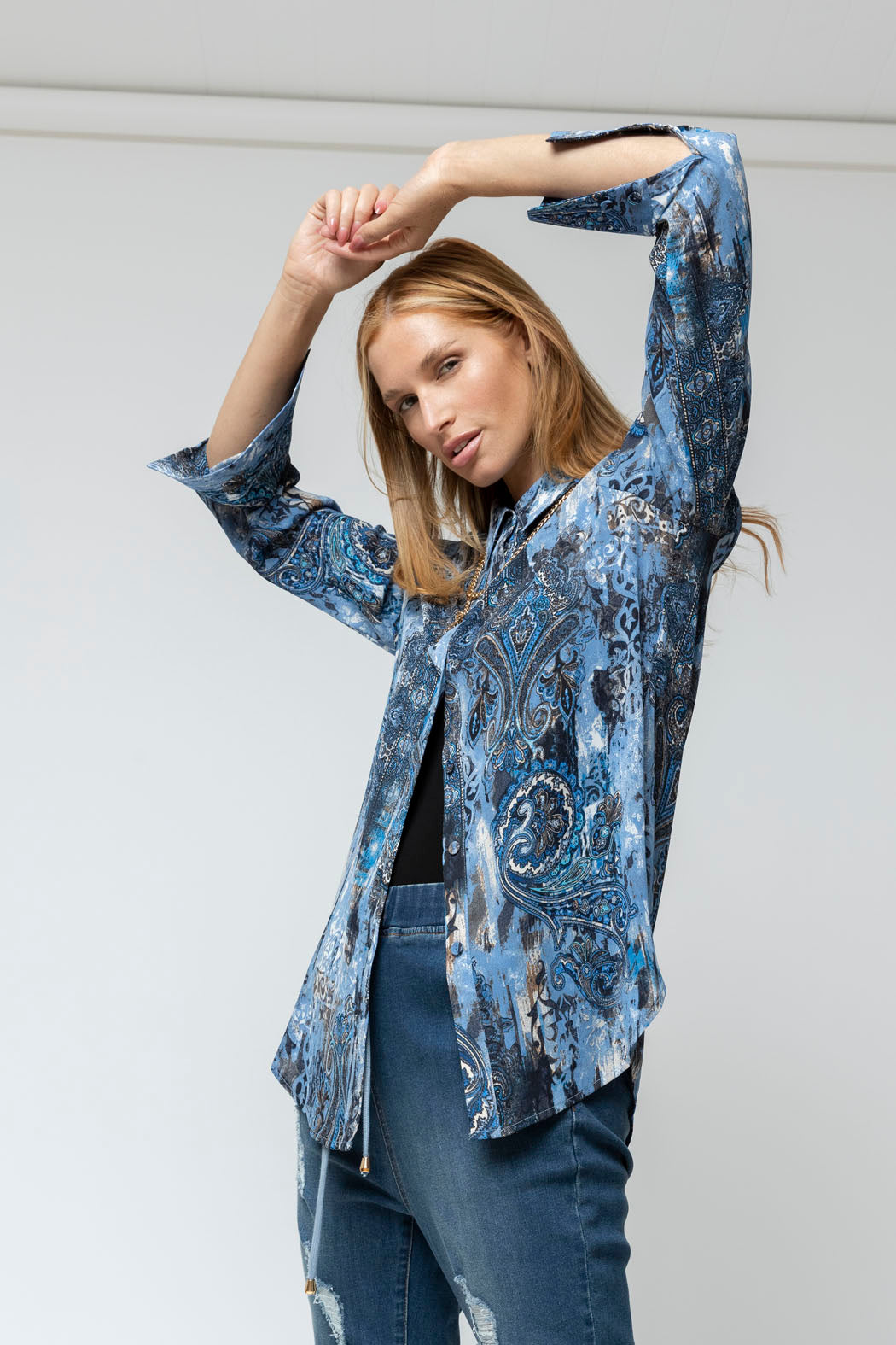 Blue Charlie Print Shirt