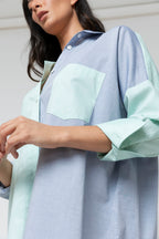 Marine Aqua Two Tone Blake Shirt - Sale