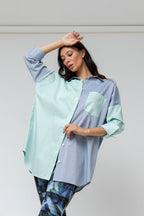 Marine Aqua Two Tone Blake Shirt - Sale