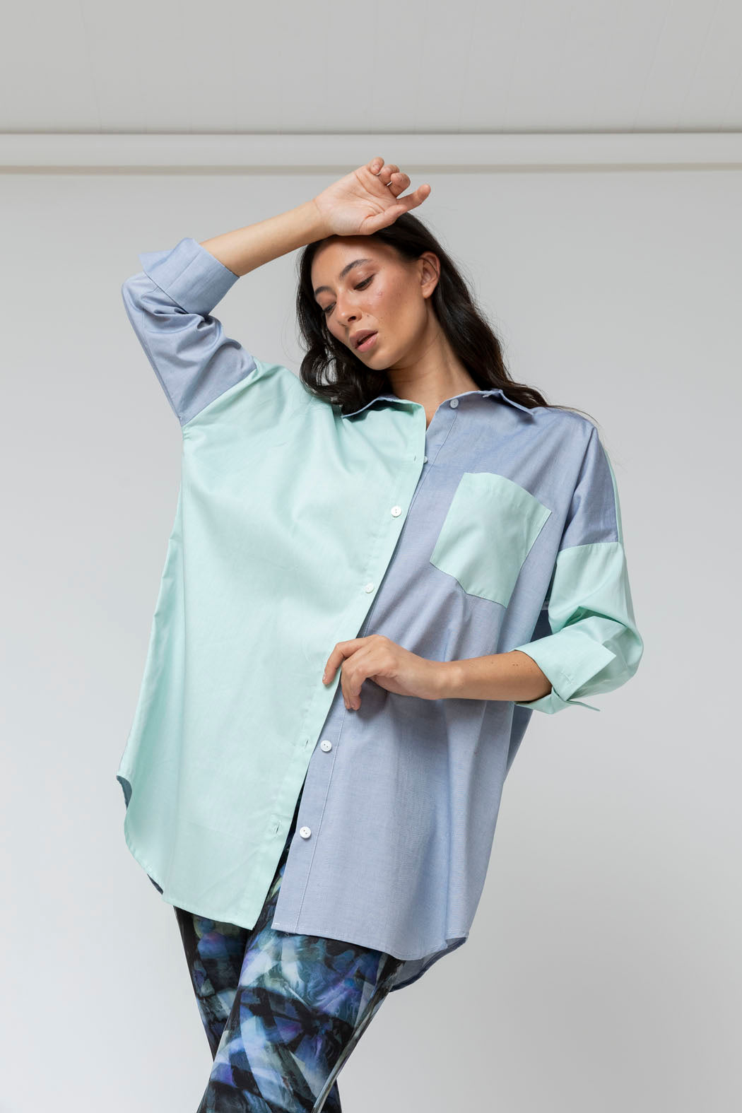 Marine Aqua Two Tone Blake Shirt - Sale