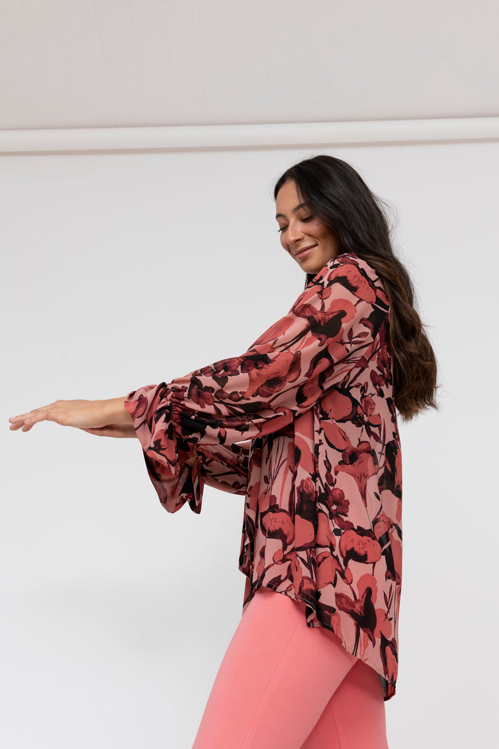 Burgundy Floral Victorian Blouse - Final Sale