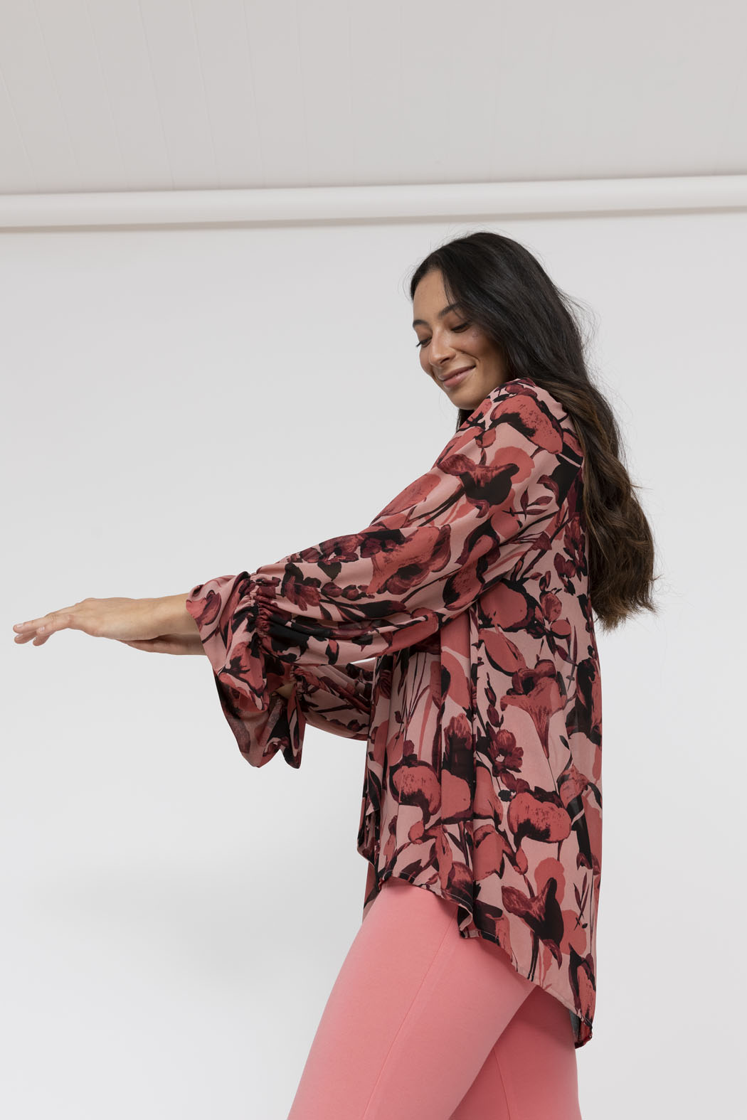 Burgundy Floral Victorian Blouse - Final Sale