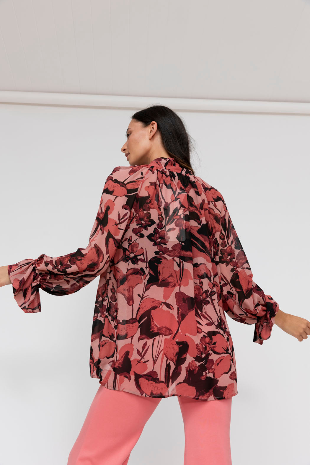 Burgundy Floral Victorian Blouse - Final Sale