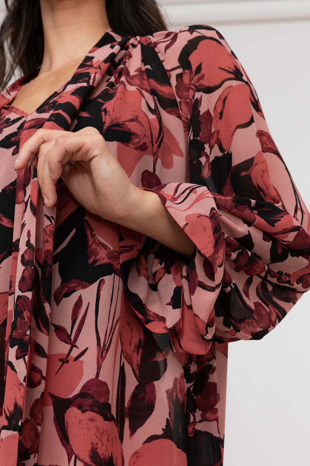 Burgundy Floral Victorian Blouse - Final Sale