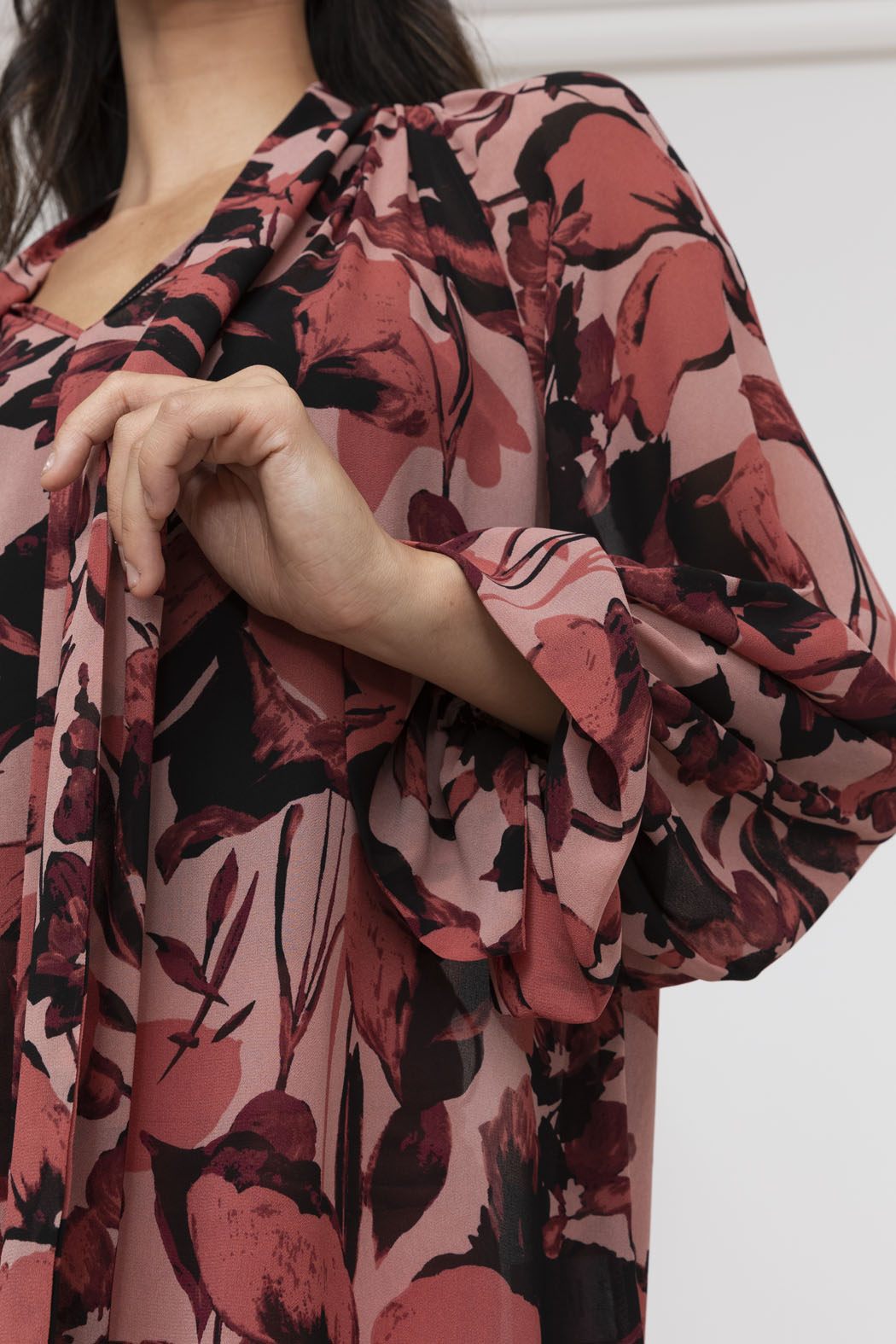 Burgundy Floral Victorian Blouse - Final Sale