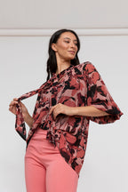 Burgundy Floral Victorian Blouse - Final Sale