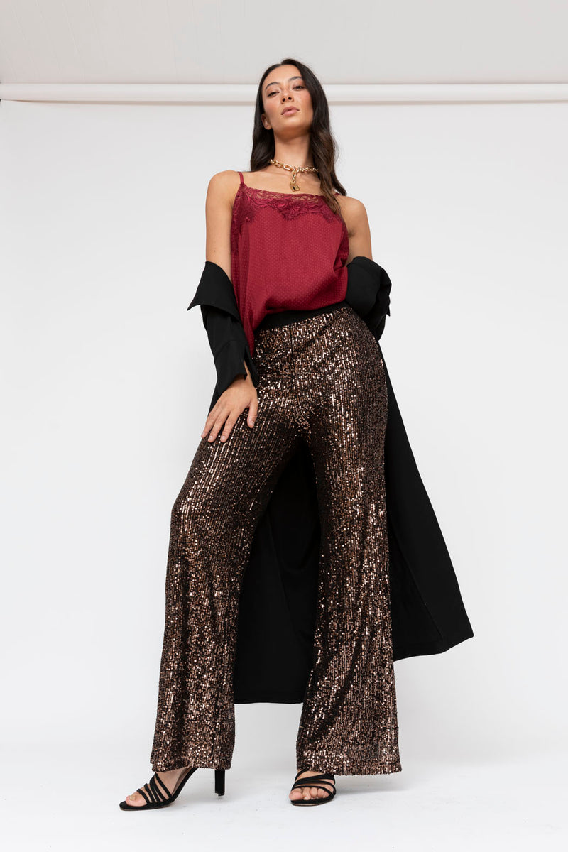 Burgundy Dobby Lace Cami - Final Sale