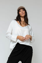 White Venice V Silky Top - Fina Sale