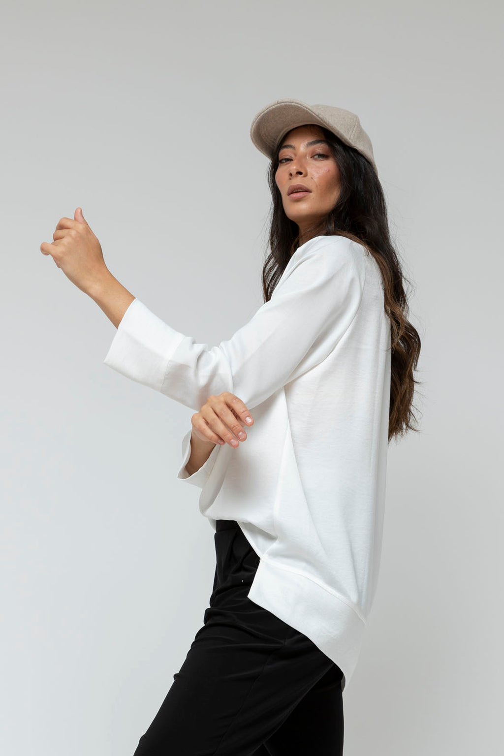 White Venice V Silky Top - Fina Sale