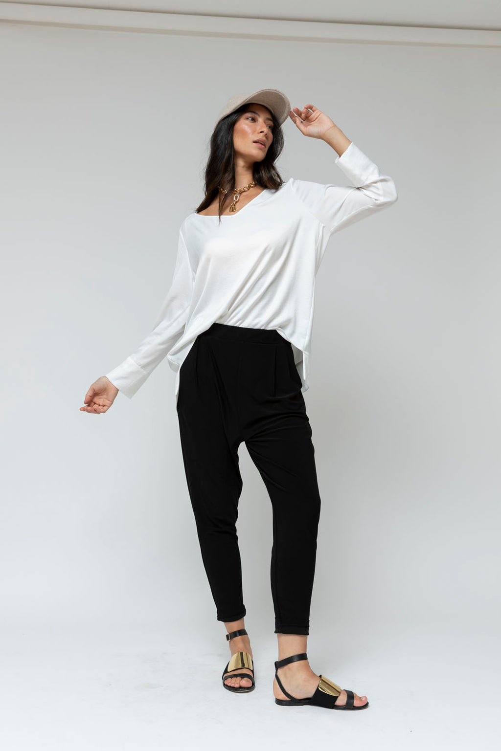 White Venice V Silky Top - Fina Sale