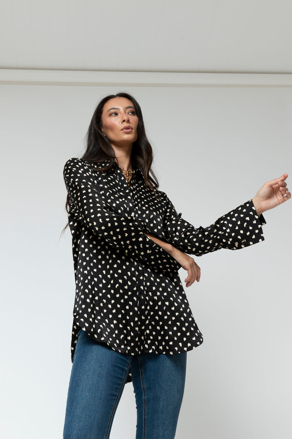 Black Ivory Silky Charlie Shirt -sale