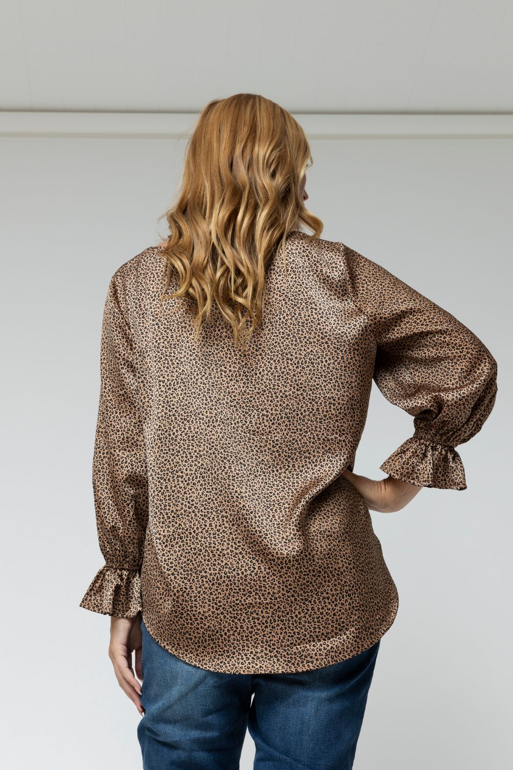 Brown Sienna Print V Top - Sale