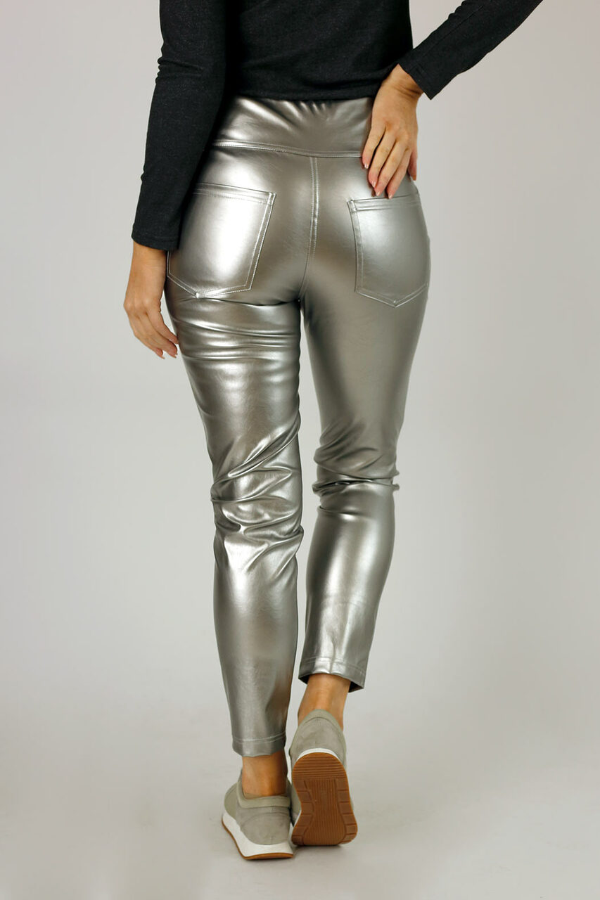 Silver Vegan Leather Easy Jean - SALE