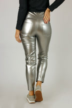 Silver Vegan Leather Easy Jean - SALE