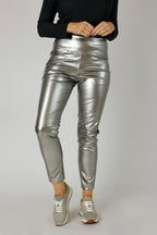 Silver Vegan Leather Easy Jean - SALE