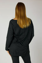 Charcoal Lush Slouch Jumper - FINAL SALE