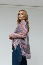 Pink Everyday Print Chiffon Shirt