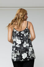 Black Ivory Silky Lace Cami - Final Sale