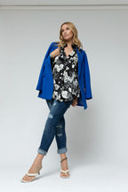 Black White Silky Blogger Shirt