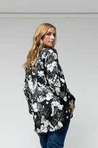 Black White Silky Blogger Shirt