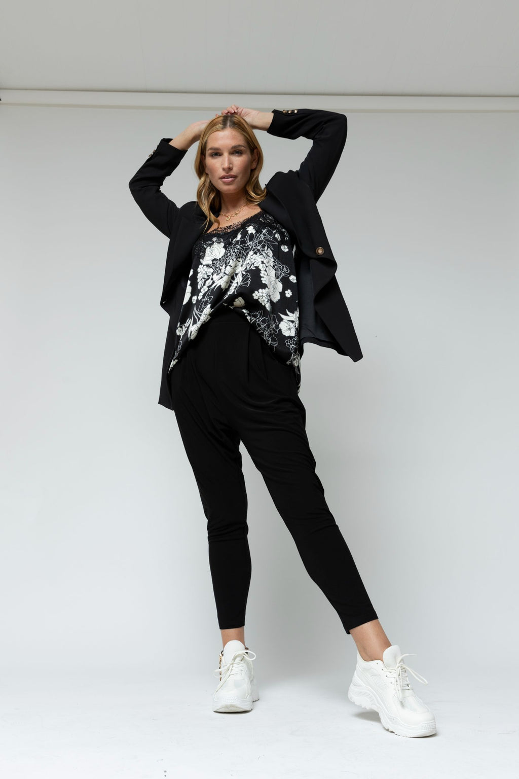 Black Ivory Silky Lace Cami - Final Sale