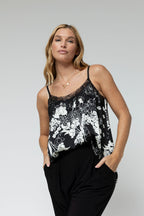 Black Ivory Silky Lace Cami - Final Sale