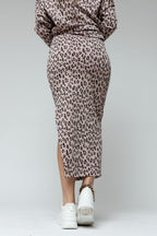Ivory Animal Jacquard Split Skirt