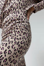 Ivory Animal Jacquard Split Skirt