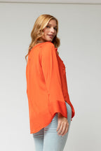 Orange Cascade Frill Shirt