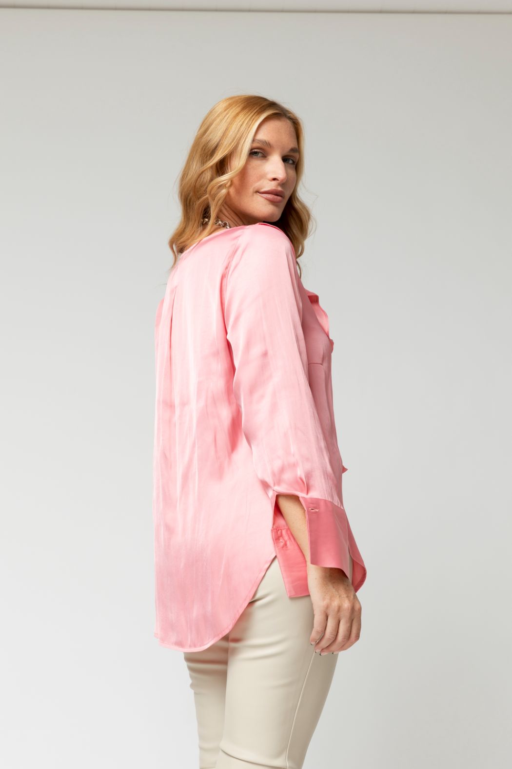 Pink Cascade Frill Shirt - Final Sale