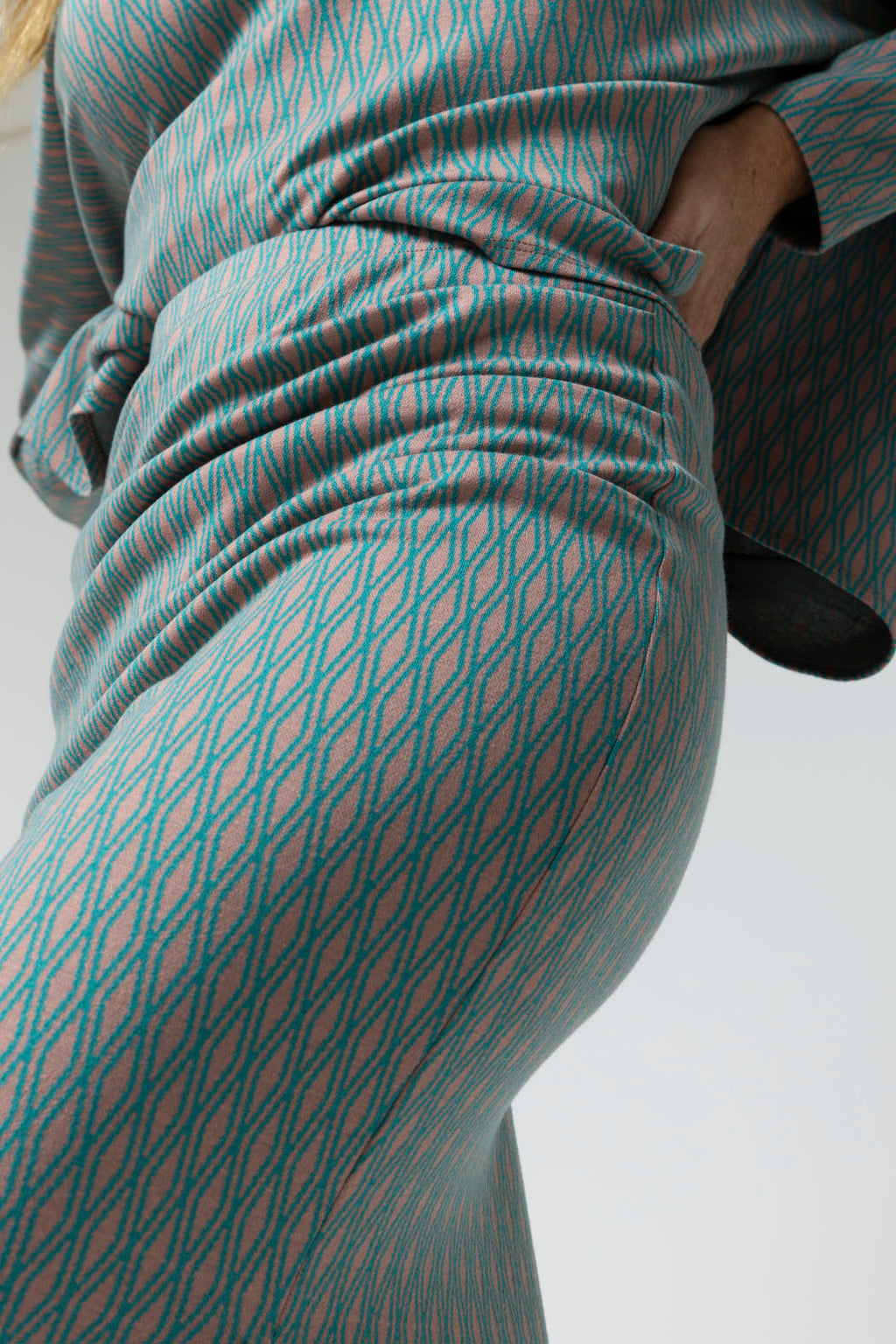 Jade Jacquard Split Skirt - Final Sale