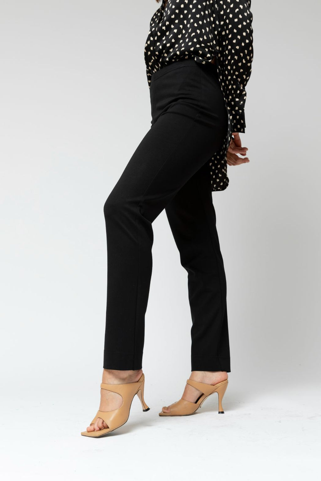 Black Easy Fit Ponte Pants