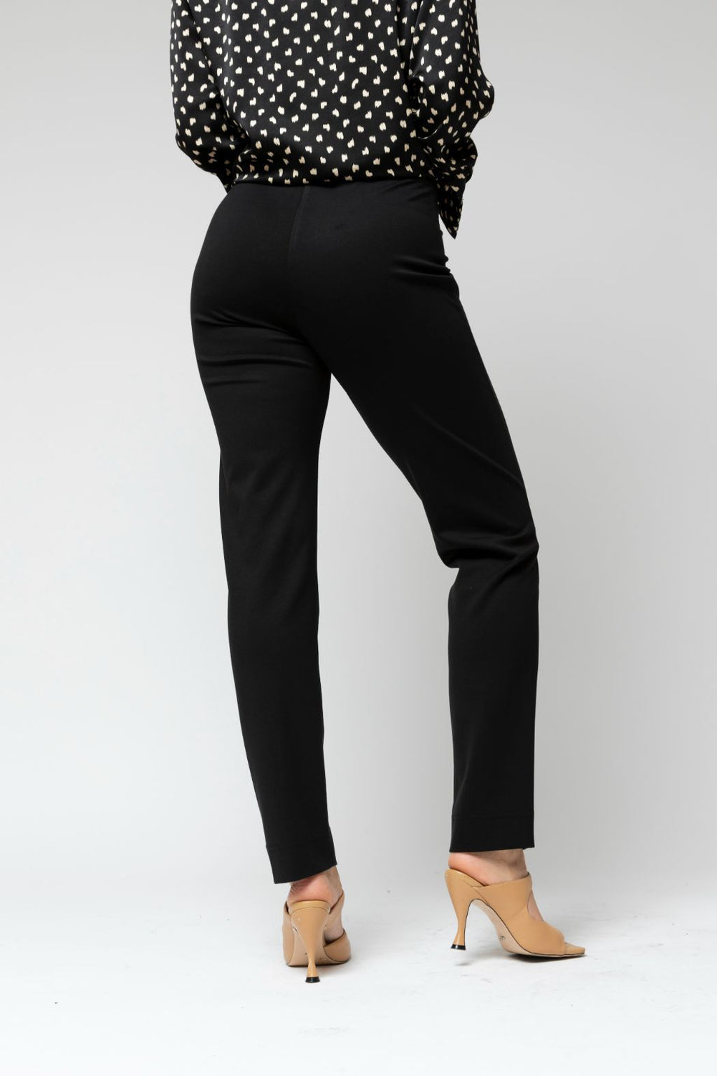Black Easy Fit Ponte Pants
