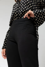 Black Easy Fit Ponte Pants