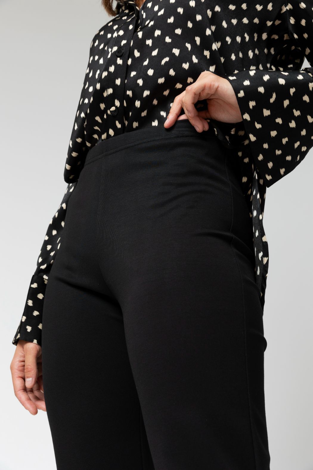 Black Easy Fit Ponte Pants