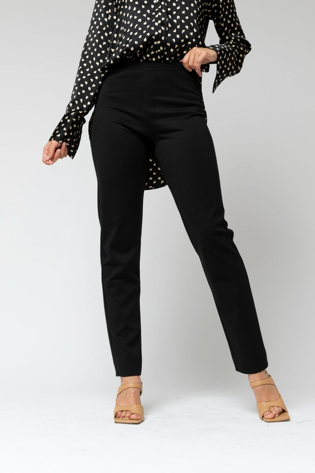 Black Easy Fit Ponte Pants