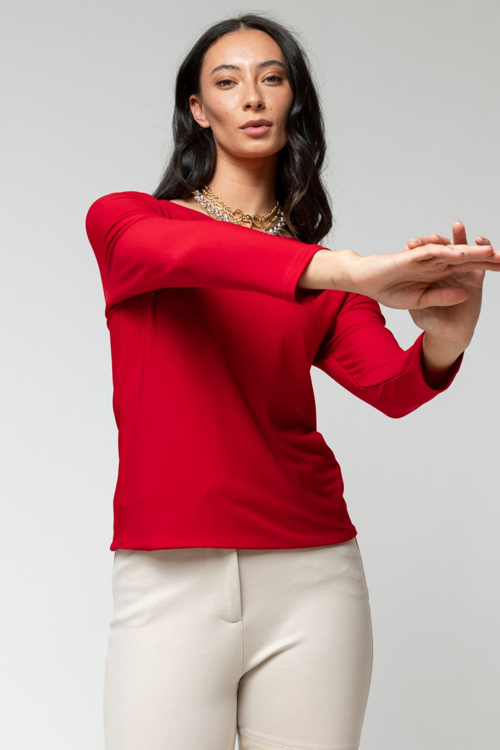 Flame Long Sleeve Contour Top - Sale