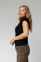 Black Cap Sleeve Contour Tee